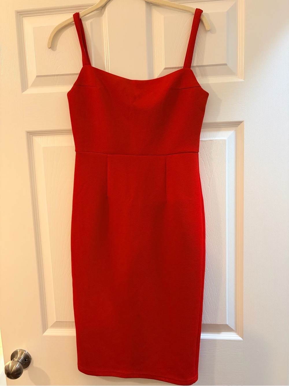 Hello Molly Red Slim Midi Sheath Dress